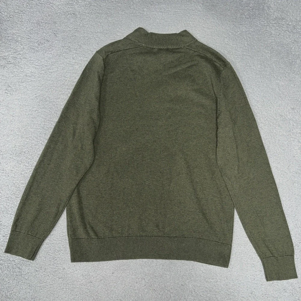 NWT Banana Republic Sweater Men Sz M Olive Green Henley Button Placket 2012